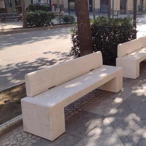 现代风格公共长椅 - ALTHEA - Calzolari - 混凝土 / 人造石 / 带椅背