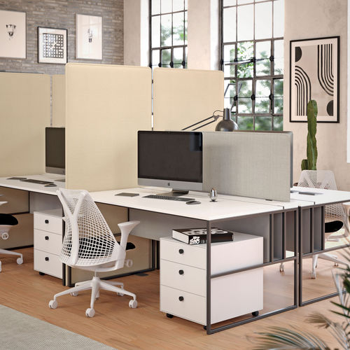 台式办公室隔板 - DESK - eterno ivica - 布料 / 木质 / 金属