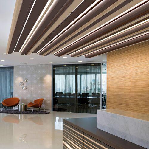 铝制吊顶 - S MULTILEVEL LINE - Atena spa - 钢 / 条形 / 办公室