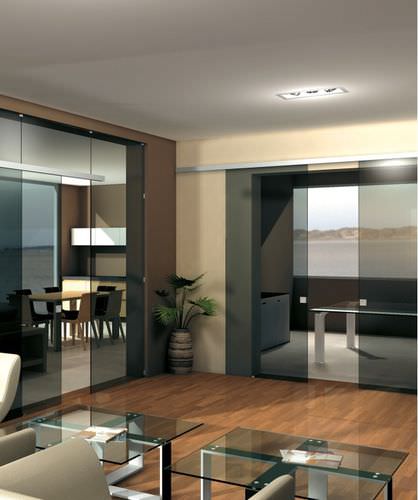 门推拉门系统 - EVOLUTION V-5100 V-5150 - METALGLAS - 玻璃门