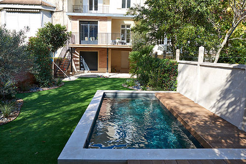定制游泳池 - PETITE JARDIN PETITE PISCINE BORDEAUX - PISCINES CARRE BLEU - 户外 / 半地下 / 木质
