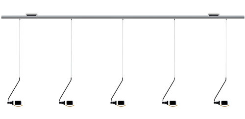 吊灯 - SENTO: SISTEMA SOFFITTO CINQUE - Occhio - 玻璃 / 金属 / 现代风格