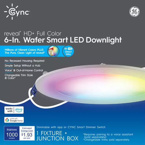 暗装照明设备 - GE CYNC REVEAL HD+ - GE Lighting - RGBW LED / wifi / 圆形