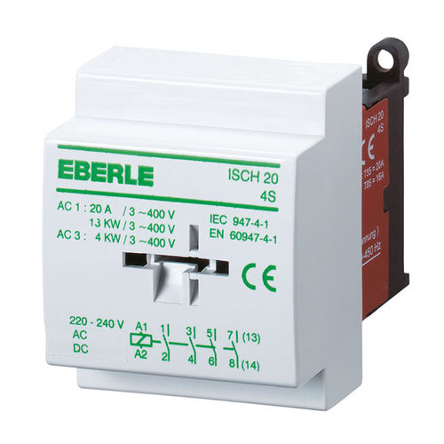 交流接触器 - ISCH 20-4 S - Eberle Controls - 4极 / 用于配电板 / DIN导轨