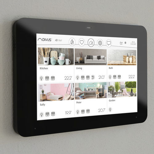 KNX触摸屏 - KNX IQ08 - DIVUS. Show it. Control it. - 用于智能家居安装 / 会议桌 / 门禁