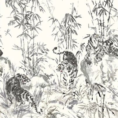 室内墙面材料 - TAKES THE STAGE : TIGER IN THE GRASS - JIM THOMPSON - 布料 / 印花 / 仿墙纸