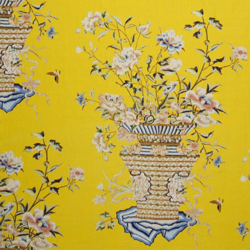 窗帘面料 - BONSAI OF THE VANITIES : BRODERIQUE - JIM THOMPSON - 花朵图案 / 亚麻 / 绣花