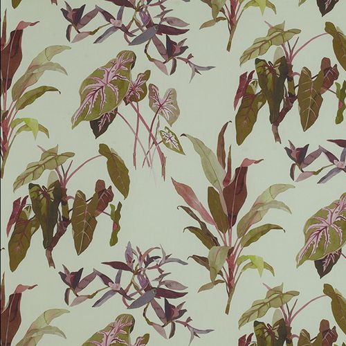 窗帘面料 - THE BAMBOO FOREST : CALADIUM - JIM THOMPSON - 花朵图案 / 亚麻 / 印花