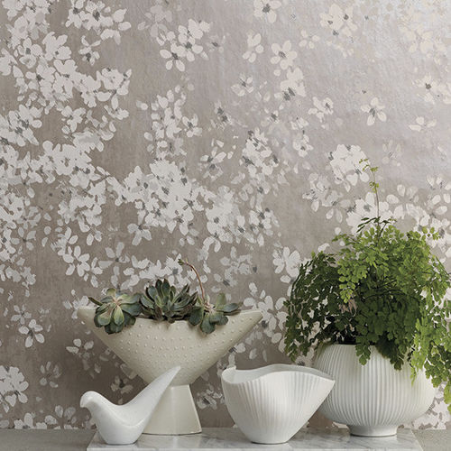 现代风格墙纸 - FLORIS : TIAMI - ROMO - 印花 / 仿布 / 灰色