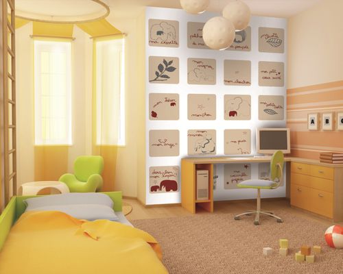 现代风格墙纸 - MON CHOUCHOU  MURAL LITTLE ONES L0414080 - BIANCHI LECCO SRL - 彩色 / 可水洗 / 照片