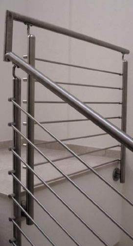 不锈钢护栏 - AISI 304 SATIN FINISH  - EURO-FER - 带栏杆 / 室内 / 用于楼梯