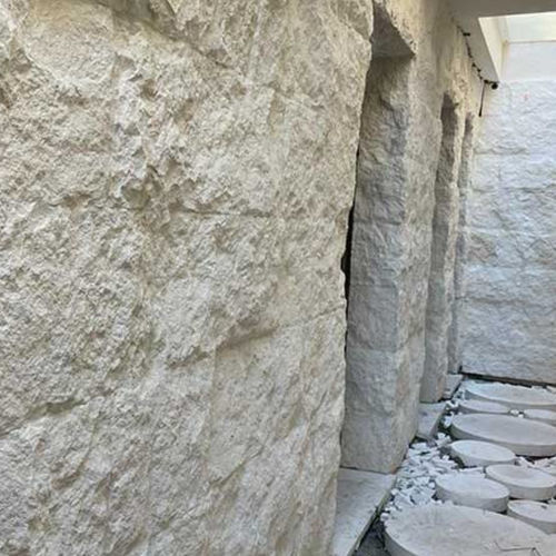 室外墙面材料 - BIANCO CAVE - 用于室内 / 天然石材 / 布艺