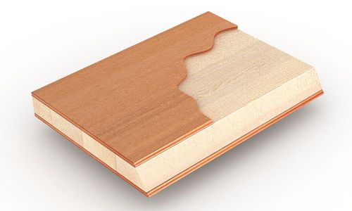 室内装潢夹芯板 - ALBASIA BLOCKBOARD OKOUMÈ - BELLOTTI - 木饰面 / 轻型 / PEFC环保标签