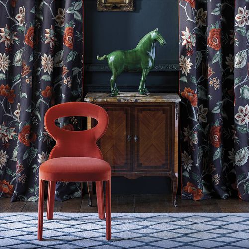 窗帘面料 - ANJOLIE DE NOVO   - Zoffany - 用于遮光卷帘 / 花朵图案 / 亚麻