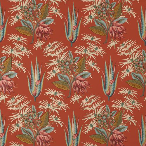室内装饰面料 - DESERT FLOWER II - Zoffany - 用于窗帘 / 花朵图案 / 棉质