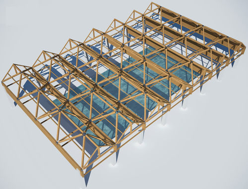 胶合木木制屋架 - SPACEWOOD - WOOD SYSTEM INTERNATIONAL SRL - 用于公共泳池