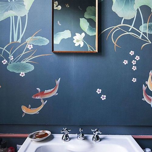 东方风格墙纸 - POND - Misha wallcoverings - 丝绸 / 印花 / 中国风