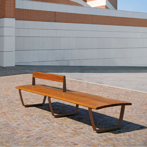 现代风格公共长椅 - NUVOLA - METALCO - Corian®可丽耐 / 喷漆钢 / 木质