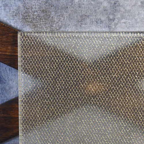 夹层玻璃板 - GOLD DIAMOND SPARKLE MESH ORGANICA™  - Avant Art Architectural Glass, Inc. - 装饰 / 室内装潢 / 门用