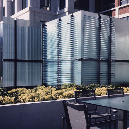 装饰玻璃板 / 布艺 / 用于外墙 / 半透明