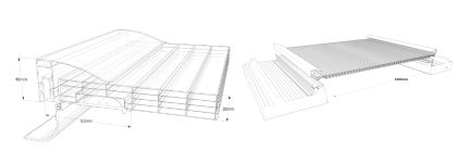 屋顶聚碳酸板 - THERMOLIGHT 1000 - Rodeca GmbH - 铝制框架