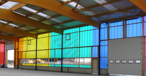 蜂房状聚碳酸板 - PC 2540-4 bicolor in rainbow colour range - Rodeca GmbH - 用于隔墙 / 有色