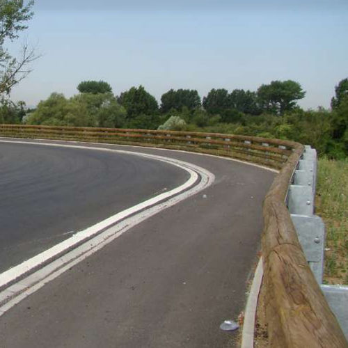 木质道路安全栏 - GH2  - Rondino - 电镀钢 / 公路