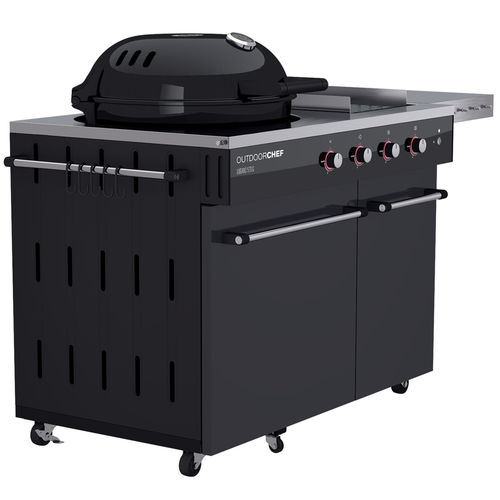 燃气烧烤架 - LUGANO 570 G EVO - Outdoor Chef - 带滑轮 / 彩绘金属 / 不锈钢