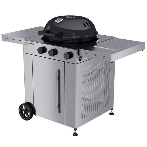 燃气烧烤架 - AROSA 570 G PREMIUM STEEL - Outdoor Chef - 带滑轮 / 不锈钢 / 带收纳