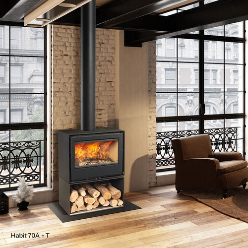 木材采暖炉 - Frontal Habit - ROCAL - 5 kW...10 kW / 10 kW...20 kW / 独立式