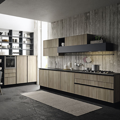 现代风格厨房 - QUADRO - ARAN Cucine - 聚合物 / 岛台式 / 无把手