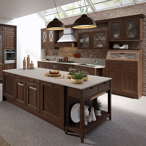 传统风格厨房 - BELLAGIO - ARAN Cucine - 漆木 / 岛台式 / 带手柄