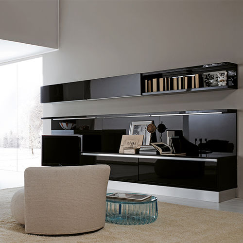 现代风格电视墙组合柜 - VOLARE - ARAN Cucine - 漆玻璃