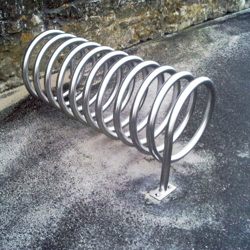 落地式自行车架 - SPIRALE - FRANCE INOX INDUSTRIE - 卧式 / 公共空间 / 不锈钢