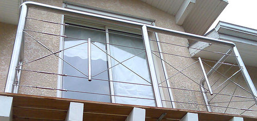 不锈钢护栏 - SUR MESURE - FRANCE INOX INDUSTRIE - 带栏杆 / 户外 / 用于楼梯