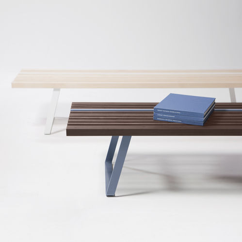 现代风格长椅 - LINE BENCH - La Cividina - 白蜡木 / 钢