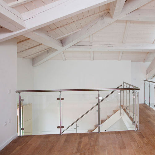 不锈钢护栏 - I-E-GLASS - ITALIAN FASHION STAIRS - 玻璃板 / 室内 / 用于楼梯