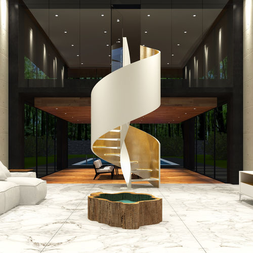 螺旋楼梯 - ASTRALE METAL R-WOOD - ITALIAN FASHION STAIRS - 金属台阶 / 钢结构 / 家用