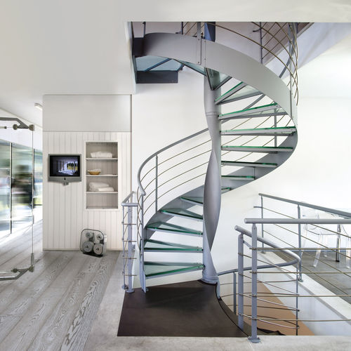 螺旋楼梯 - ASTRALE V - ITALIAN FASHION STAIRS - 玻璃台阶 / 钢结构 / 家用