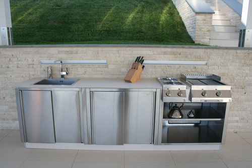 户外厨房 - OUTDOOR KITCHEN 3 - Bianchi group srl - 传统风格 / 不锈钢 / 无把手