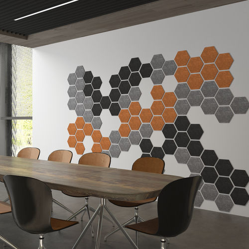 壁挂隔音板 - HEXAGON - Ideatec Advanced Acoustic Solutions - 用于天花板 / 用于吊顶天花板 / PET