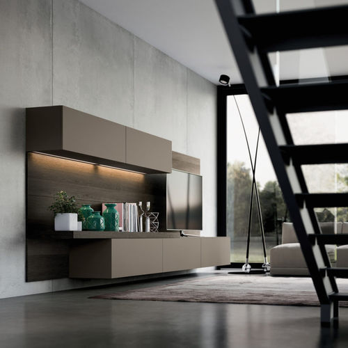 现代风格电视墙组合柜 - YOTA : COMPOSIZION 01 - ARMONY CUCINE - 漆木
