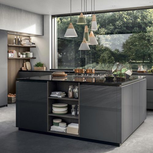 现代风格厨房 - T16 : COMPOSIZION 03 - ARMONY CUCINE - 玻璃 / 层压材料 / 岛台式