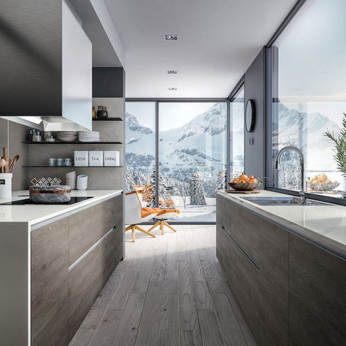 现代风格厨房 - RHO : COMPOSITION 02 - ARMONY CUCINE - 木制贴皮 / 三聚氰胺 / U 形