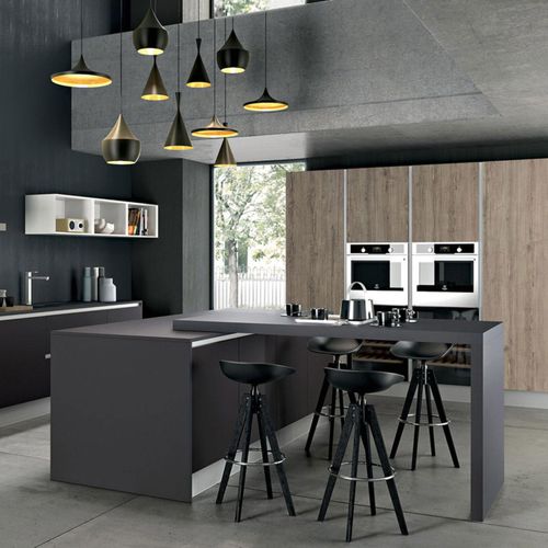 现代风格厨房 - TAU : COMPOSITION 01 - ARMONY CUCINE - 层压材料 / 岛台式 / 无把手