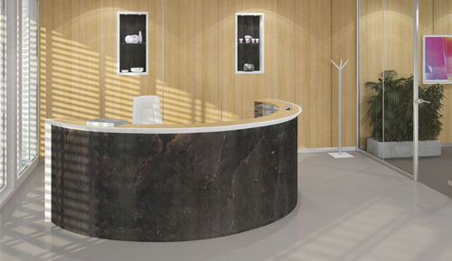 圆弧形前台接待桌 - CIAO PIÙ - Codutti Furniture Srl - 天然石材 / 木质