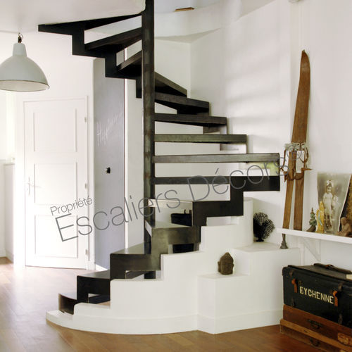 方形螺旋楼梯 - DH57 - ESCALIERS DECORS - 木台阶 / 金属台阶 / 钢结构