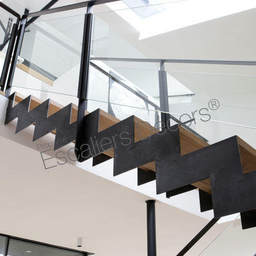 直线型楼梯 - ELLE DT127 ESCA'DROIT®  - ESCALIERS DECORS - 木台阶 / 钢结构 / 家用