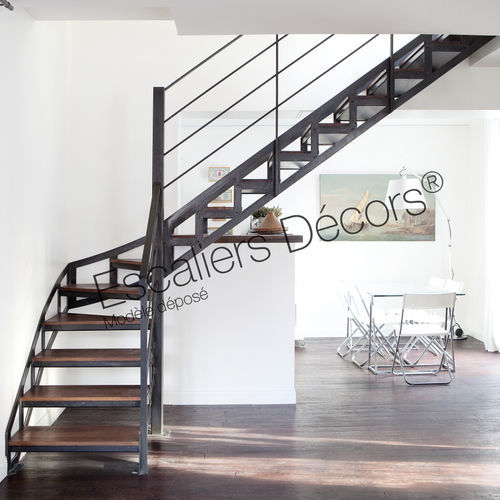 L型楼梯 - FERDINAND DT100 ESCA'DROIT® - ESCALIERS DECORS - 木台阶 / 钢结构 / 家用