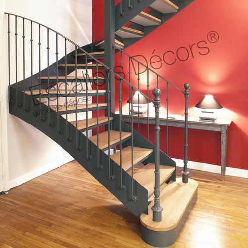 180度旋转楼梯 - BISTROT DT78 ESCA'DROIT® - ESCALIERS DECORS - 木台阶 / 钢结构 / 家用